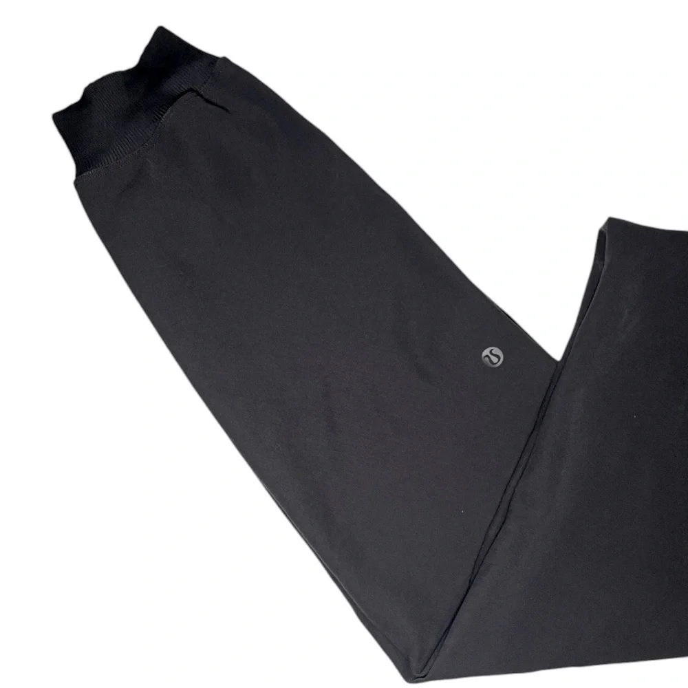 Lululemon Black Track Pants with Elastic Waistband and Ankle Cuffs